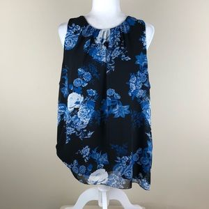 VINCE CAMUTO Cabbage Floral Print Sleeveless Tank